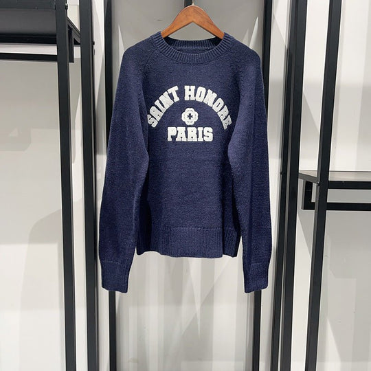 Autumn and winter casual English letter embroidery round neck pullover long sleeved knitted sweater - Premium Fitness &amp; Activewear for Men &amp; Women|UK