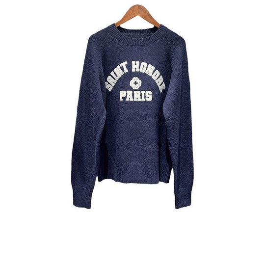 Autumn and winter casual English letter embroidery round neck pullover long sleeved knitted sweater - Premium Fitness &amp; Activewear for Men &amp; Women|UK