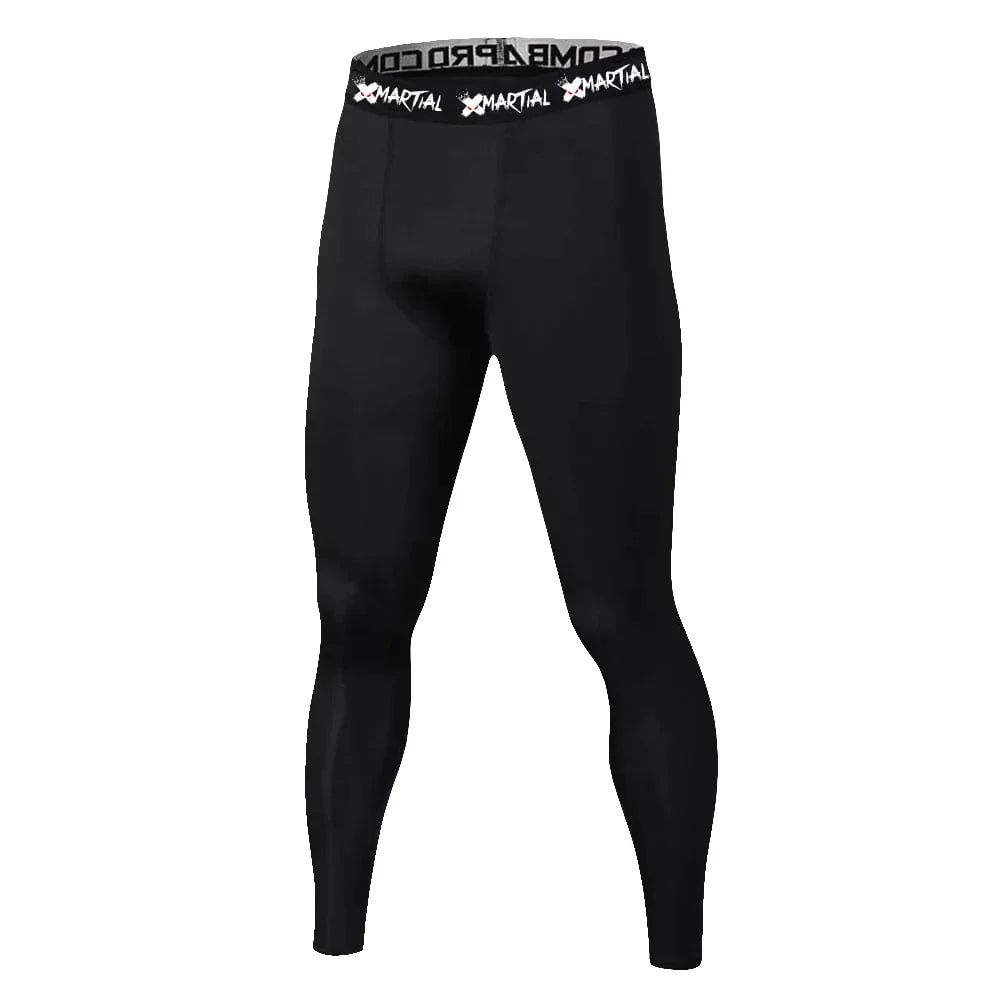 Men's Quick-Drying High Elastic Fitness Leggings - Breathable & Slim Fit - Black - Allen-Fitness
