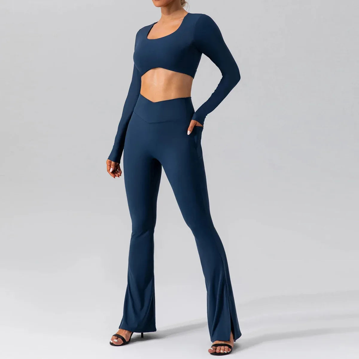 Women Breathable Workout Shirts Backless Long Sleeve Yoga Sport Bras Fitness Tops - Allen-Fitness