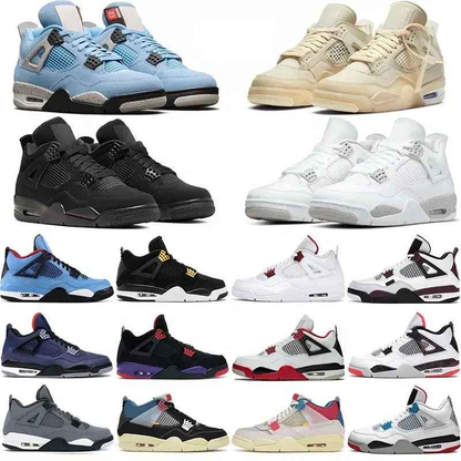 High Quality Basketball Shoes for Women OG 4 Retro 4s Bred Black Cat University Blue Fire Red