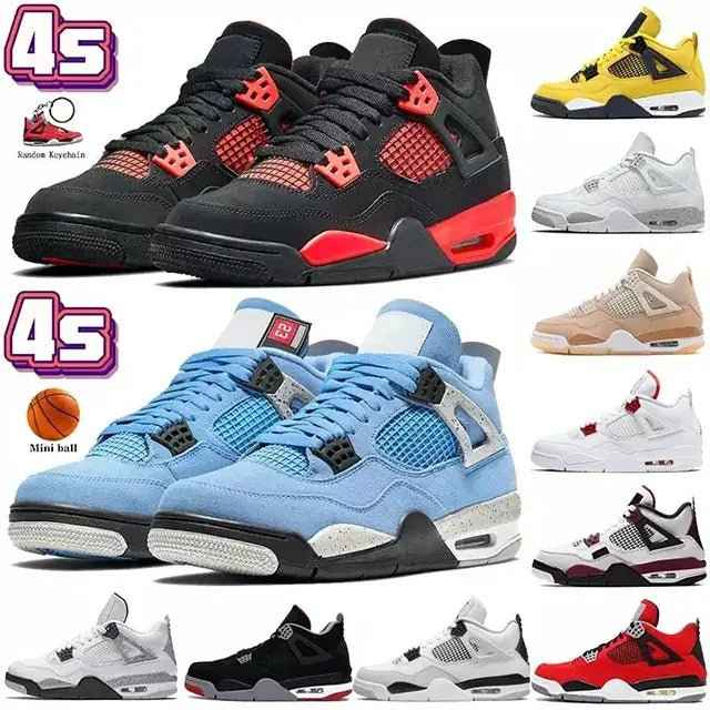 High Quality Basketball Shoes for Women OG 4 Retro 4s Bred Black Cat University Blue Fire Red