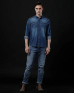 Best Casual Shirts For Men - Slim Fit Solid Denim Shirt By Temple Of Denim - Allen-Fitness