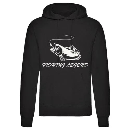 Fishing Legend Hoodie with Comfy Fleece, Lined Hood, Pouch Pocket, and Ribbed Cuffs - Allen-Fitness