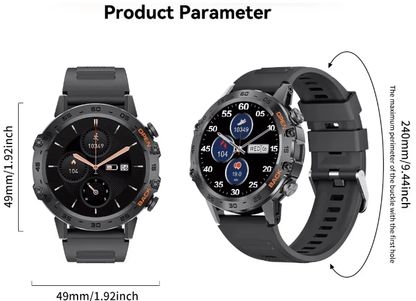 Bluetooth Smart Watch for Men (Black) - Allen - Fitness