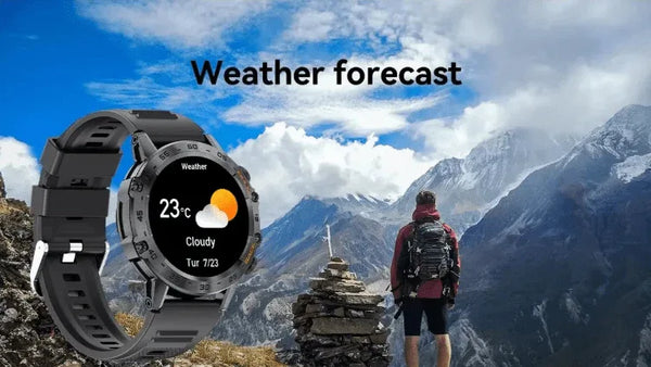 Bluetooth Smart Watch for Men (Black) - Fitness Tracker, Heart Rate, Sleep Monitor, Bluetooth Calling