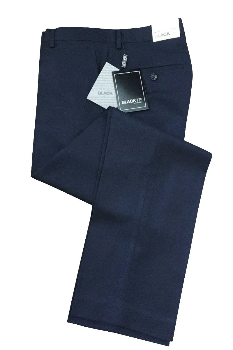 "Bradley" Midnight Navy Luxury Wool Blend Suit Pants - Unhemmed - Allen-Fitness
