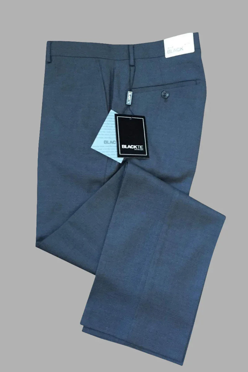 Bradley Steel Grey Suit Pants - Luxury Wool Blend, Modern & Slim Fit, Pre-Hemmed Design - Allen-Fitness