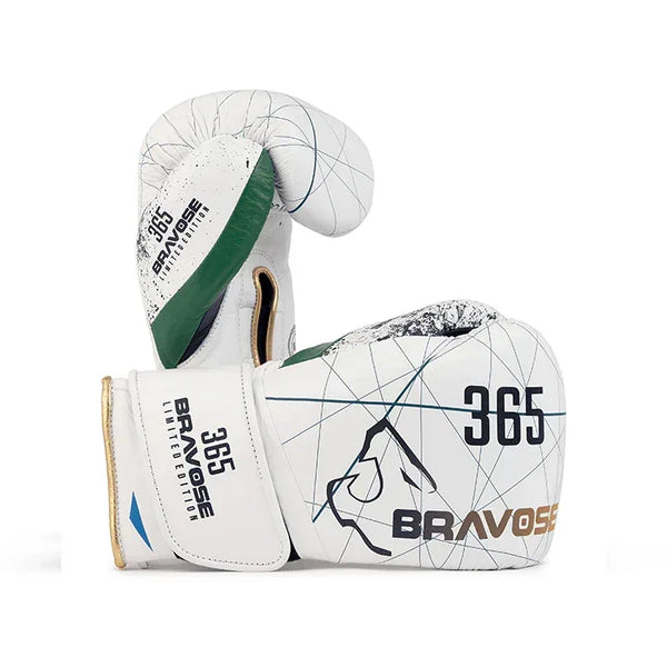 Bravose Limited Edition Boxing Gloves 16oz - 365 Series White with Velcro Closure