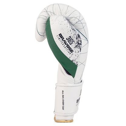 Bravose Limited Edition 16oz Velcro Boxing Gloves – 365 Series White - Allen - Fitness