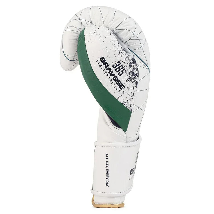 Bravose Limited Edition Boxing Gloves 16oz - 365 Series White with Velcro Closure - Allen-Fitness