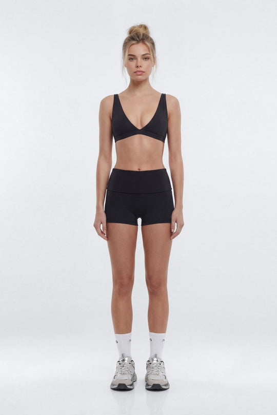 ButterSoft™ 3″ Foldover Biker Short - Black - Premium Fitness &amp; Activewear for Men &amp; Women|UK