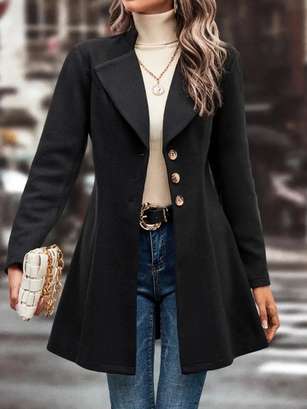 Button Up Longline Coat For Women UK