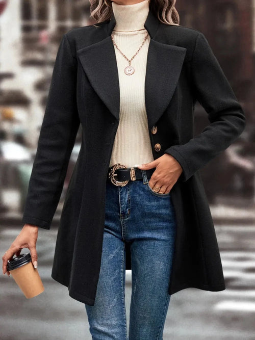 Button Up Longline Coat For Women UK