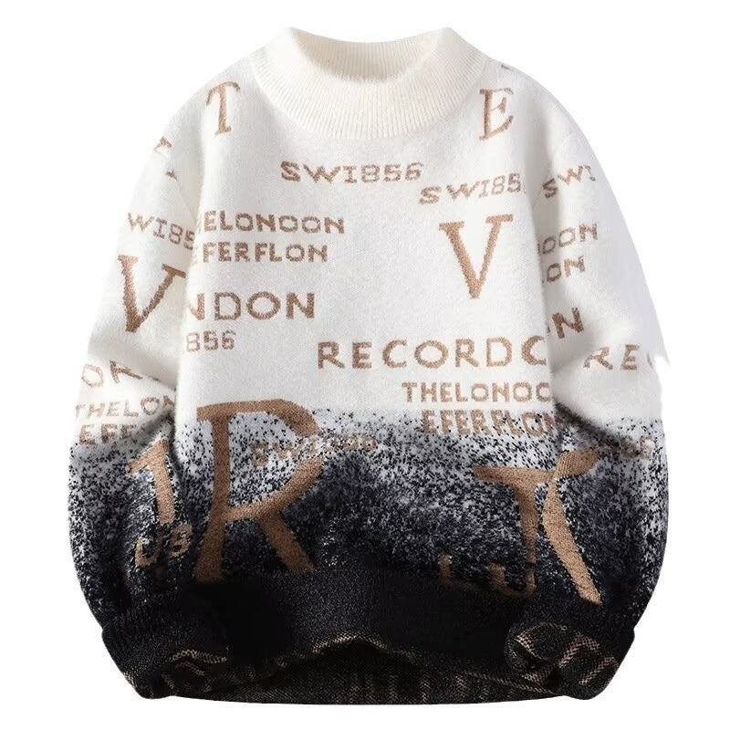 Half Turtleneck Simple Handsome Pullover Sweater - Comfortable Half Turtleneck Sweater made from durable material.