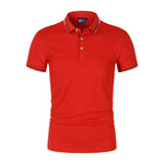 Solid-color Mens Polo Shirt With A Stand-up Collar And Short Sleeves - Allen-Fitness