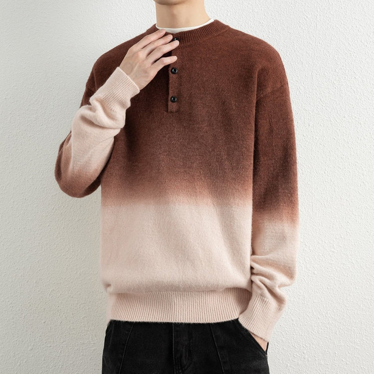 Casual Colorblock Long Sleeve Crew Neck Men's Knit Pullover Sweater - Premium Fitness & Activewear for Men & Women|UK