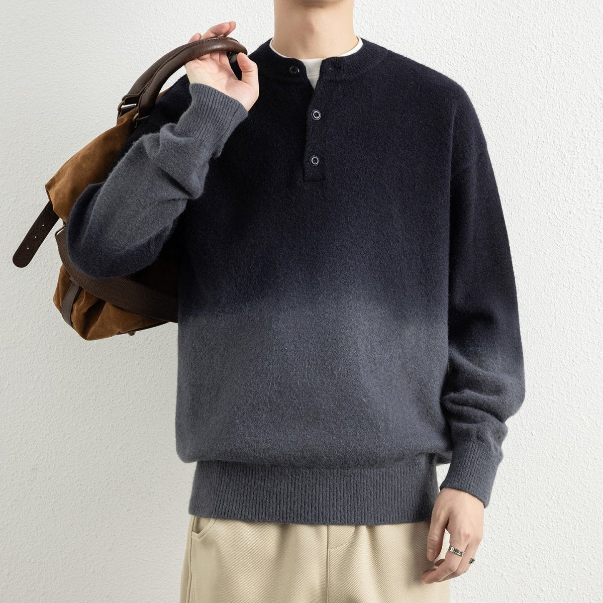 Casual Colorblock Long Sleeve Crew Neck Men's Knit Pullover Sweater - Premium Fitness & Activewear for Men & Women|UK