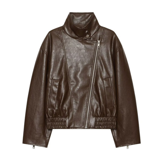 Casual retro faux leather coated jacket - Premium Fitness &amp; Activewear for Men &amp; Women|UK