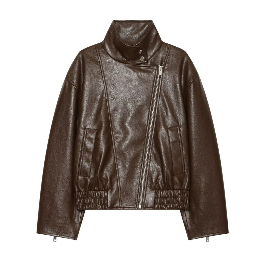 Casual retro faux leather coated jacket - Premium Fitness &amp; Activewear for Men &amp; Women|UK