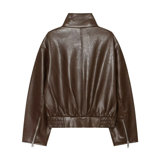 Casual retro faux leather coated jacket - Premium Fitness &amp; Activewear for Men &amp; Women|UK