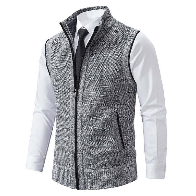 Casual Sleeveless Stand Collar Men&