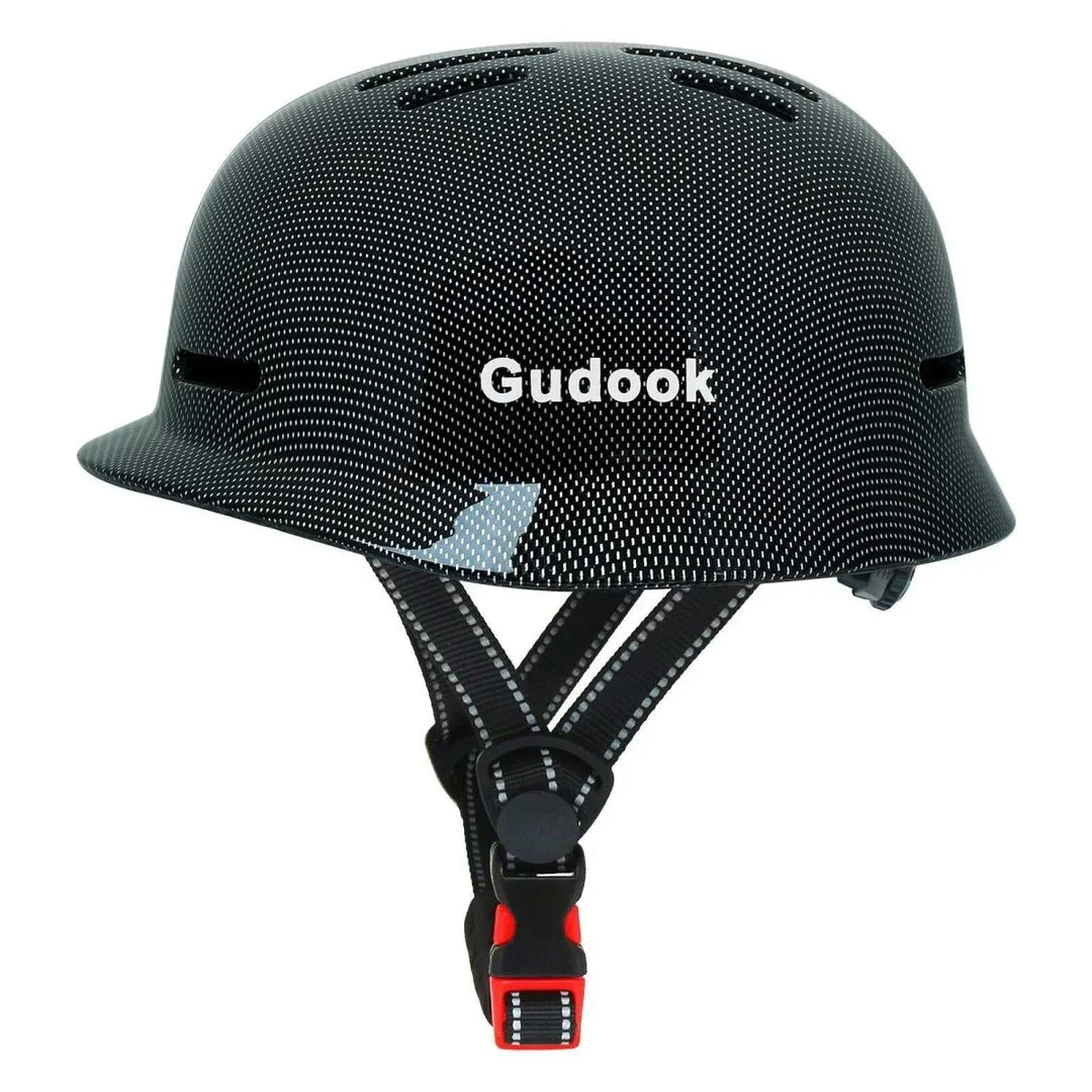 Retro City Commuter Bicycle Helmet for Adults - Unisex Matte &amp; Carbon Fiber Design, L Size - Allen-Fitness