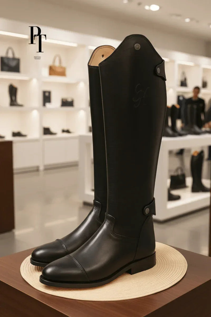 Classic English Riding Boots - Premium Leather, Perfect Fit & Optional Initials - Allen-Fitness