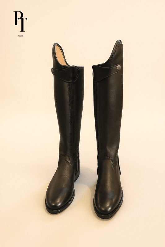 Classic Leather Equestrian Boots for Women - Elegant Zipper Closure for Dressage Competitions - Allen - Fitness