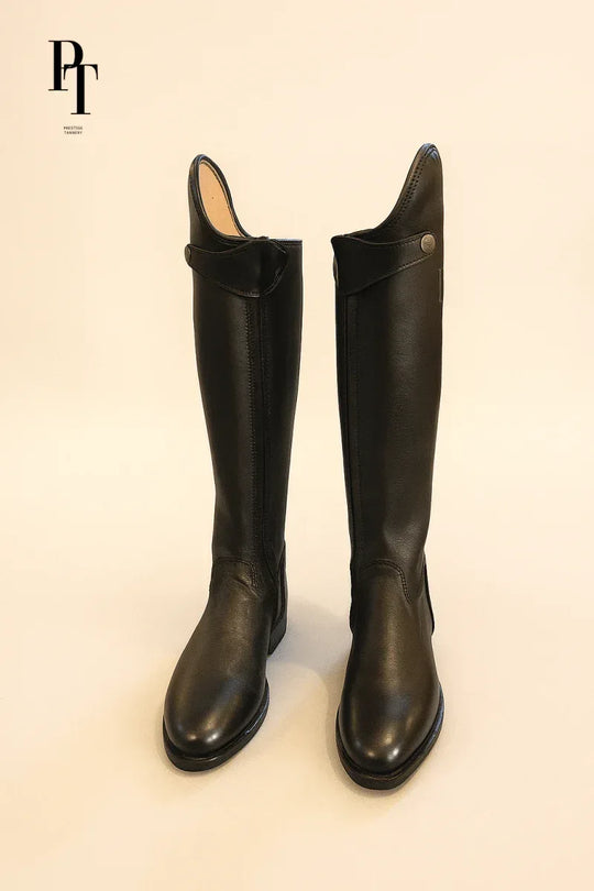 Classic Leather Equestrian Boots for Women - Elegant Zipper Closure for Dressage Competitions - Allen-Fitness