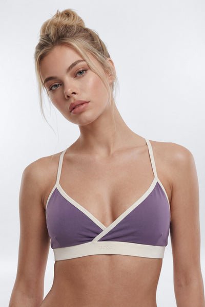 CloudForm™ V Front Contrast Sports Bra - Brown