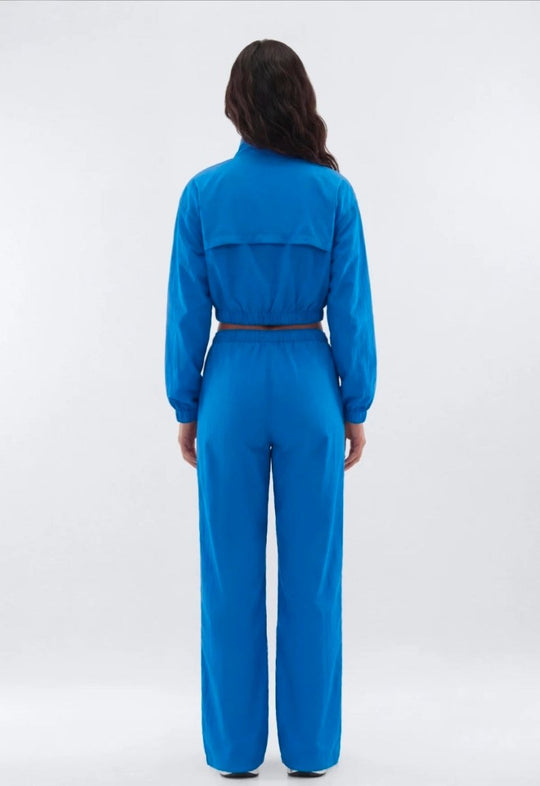 CoreNylon Cropped Windbreaker Sports Jacket - Blue - Premium Fitness &amp; Activewear for Men &amp; Women|UK
