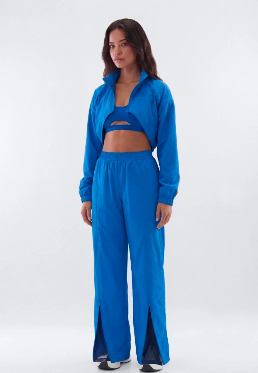 CoreNylon Cropped Windbreaker Sports Jacket - Blue - Premium Fitness & Activewear for Men & Women|UK