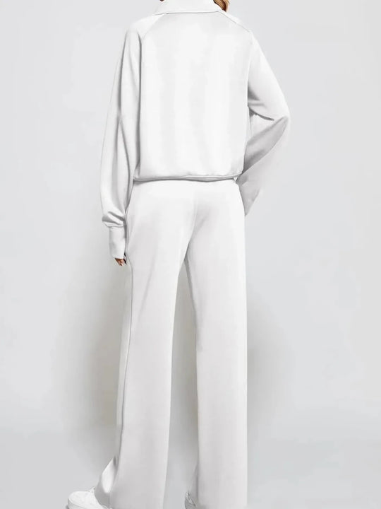 Cozy Two Piece Set: Half Zip Long Sleeve Top with Pants, Lightweight and Breathable - Allen-Fitness