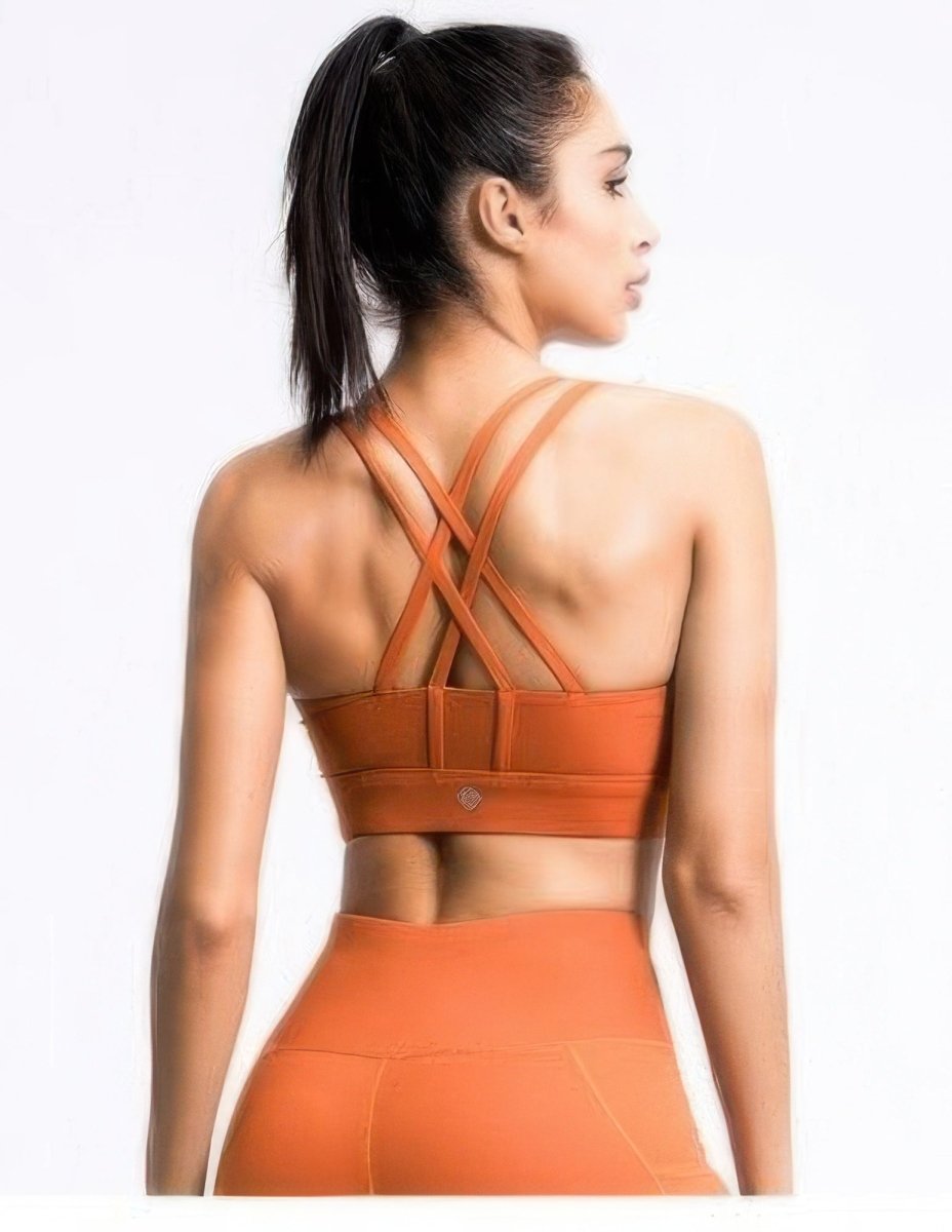 Sports Bra with Crisscross Straps - Premium Fitness & Activewear for Men & Women|UK
