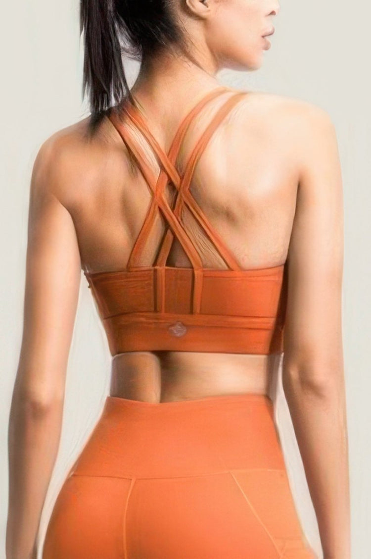 Sports Bra with Crisscross Straps - Premium Fitness & Activewear for Men & Women|UK