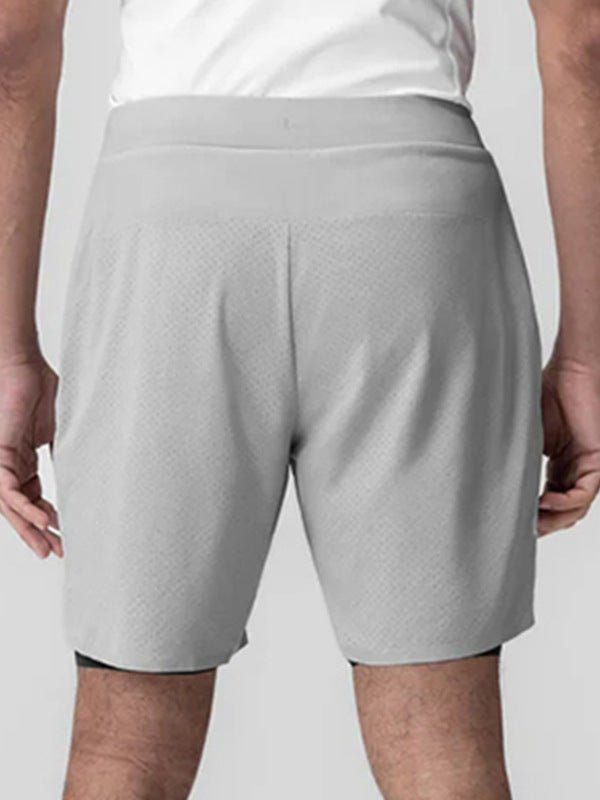 Cross-Border In-Stock Summer Men's Shorts American-Style Youth Double-Layer Sports Shorts Men's Laser-Perforated Running Basketball Shorts - Premium Fitness & Activewear