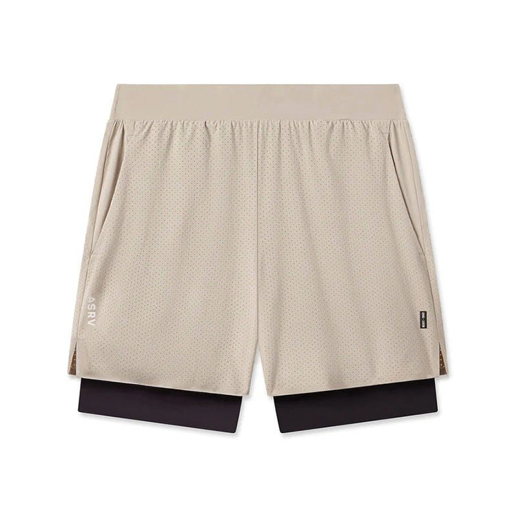 Cross-Border In-Stock Summer Men's Shorts American-Style Youth Double-Layer Sports Shorts Men's Laser-Perforated Running Basketball Shorts - Premium Fitness & Activewear