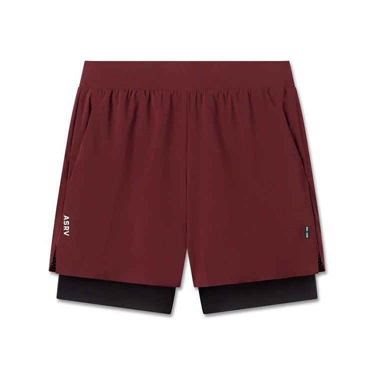 Cross-Border In-Stock Summer Men's Shorts American-Style Youth Double-Layer Sports Shorts Men's Laser-Perforated Running Basketball Shorts - Premium Fitness & Activewear