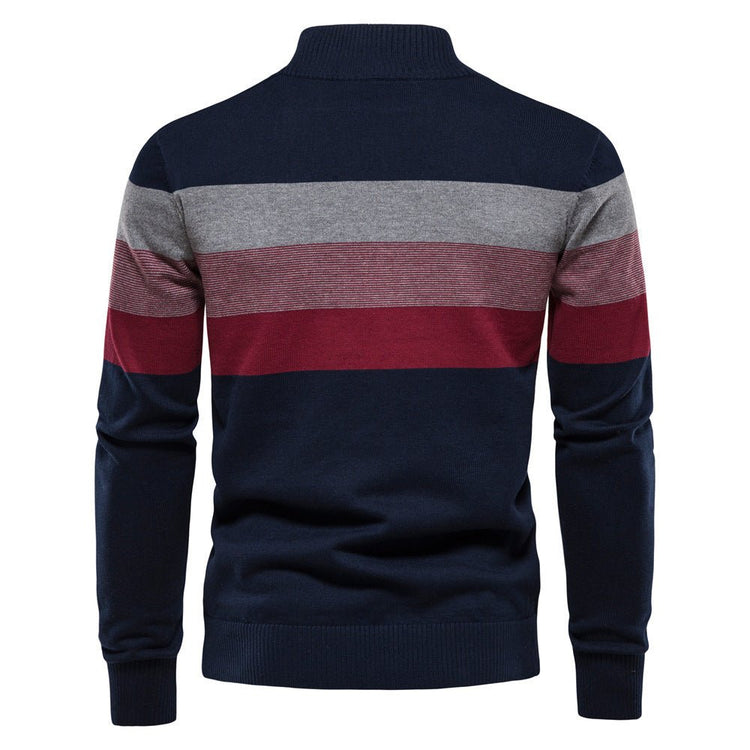 Cross-Border Pullover Knitwear New Open-Chest Stand-Up Collar Men's Sweater Men's Autumn and Winter European and American Khaki - Premium Fitness & Activewear