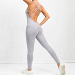 Cross-Strap Yoga Jumpsuit - Quick-Drying, Tight-Fitting Seamless Fitness Leggings for Women - Allen-Fitness