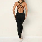 Cross-Strap Yoga Jumpsuit - Quick-Drying, Tight-Fitting Seamless Fitness Leggings for Women - Allen-Fitness