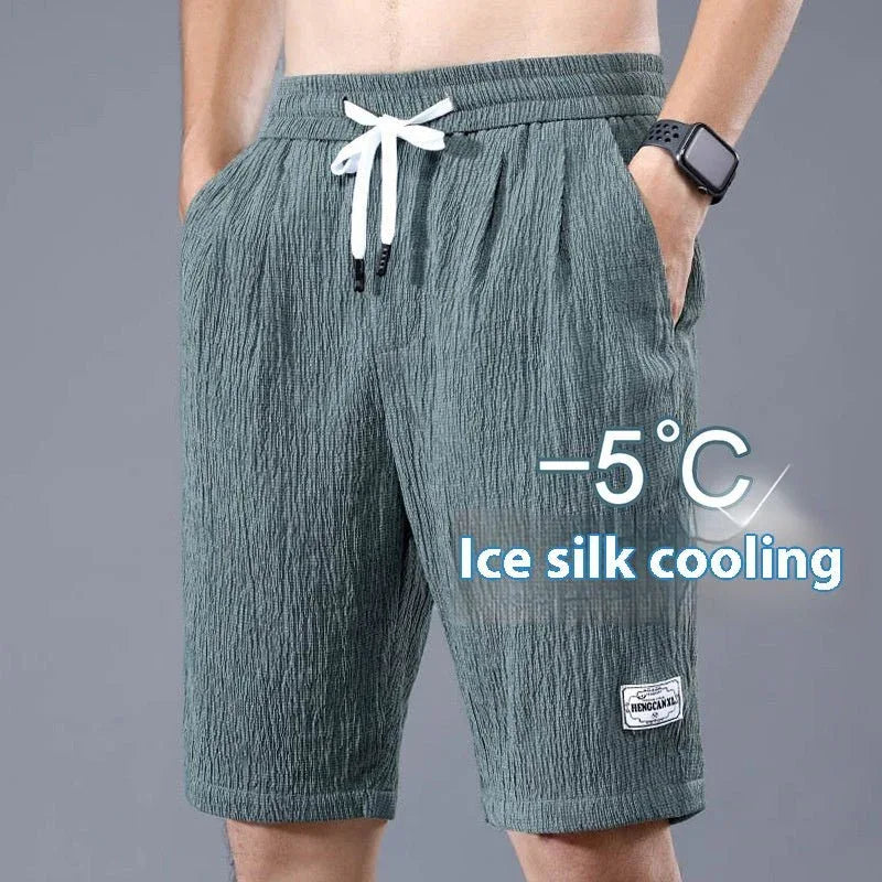 Summer Ice Silk Men’s Sports Shorts Quick-drying Knee Length: Summer Shorts for Men - Allen-Fitness