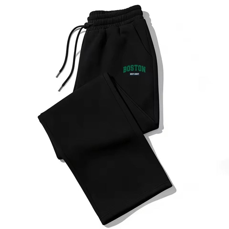 Dark Gothic Letter Print Loose Wide-leg Drawstring Unisex Sweatpants - Premium Fitness & Activewear