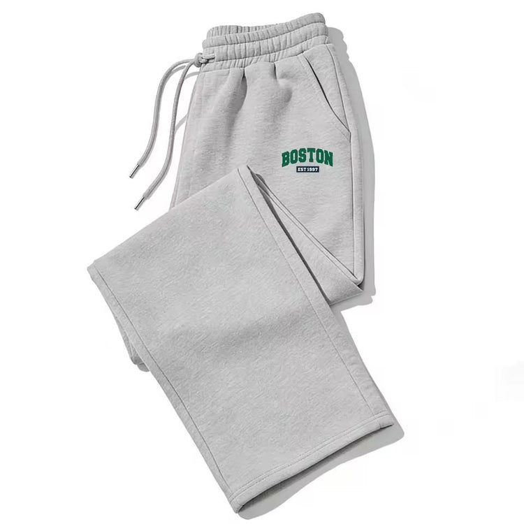 Dark Gothic Letter Print Loose Wide-leg Drawstring Unisex Sweatpants - Premium Fitness & Activewear