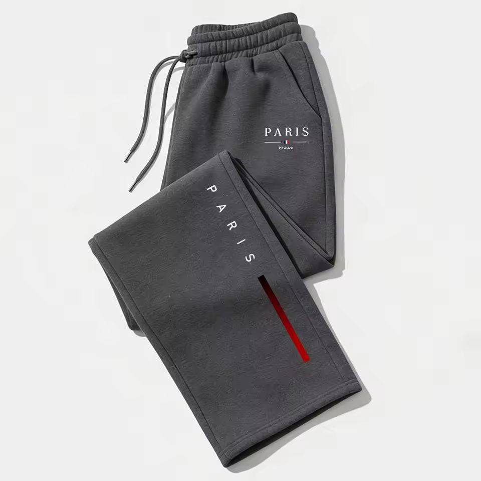 Dark Gothic Letter Print Loose Wide-leg Drawstring Unisex Sweatpants - Premium Fitness & Activewear