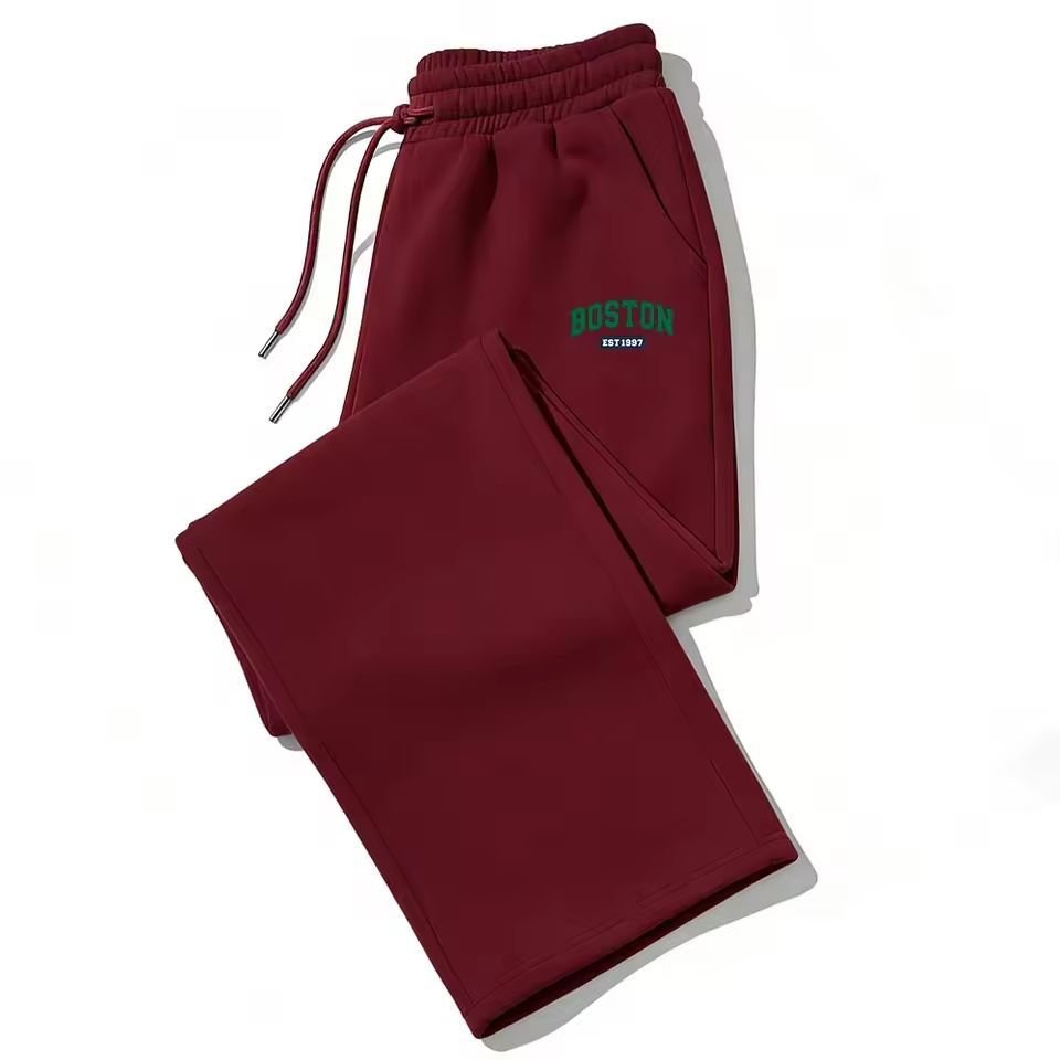 Dark Gothic Letter Print Loose Wide-leg Drawstring Unisex Sweatpants - Premium Fitness & Activewear