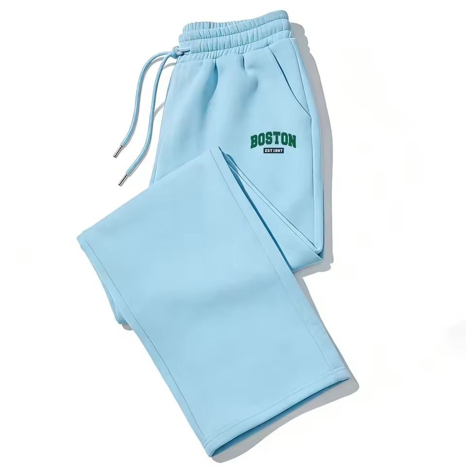 Dark Gothic Letter Print Loose Wide-leg Drawstring Unisex Sweatpants - Premium Fitness & Activewear