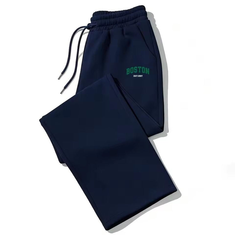 Dark Gothic Letter Print Loose Wide-leg Drawstring Unisex Sweatpants - Premium Fitness & Activewear