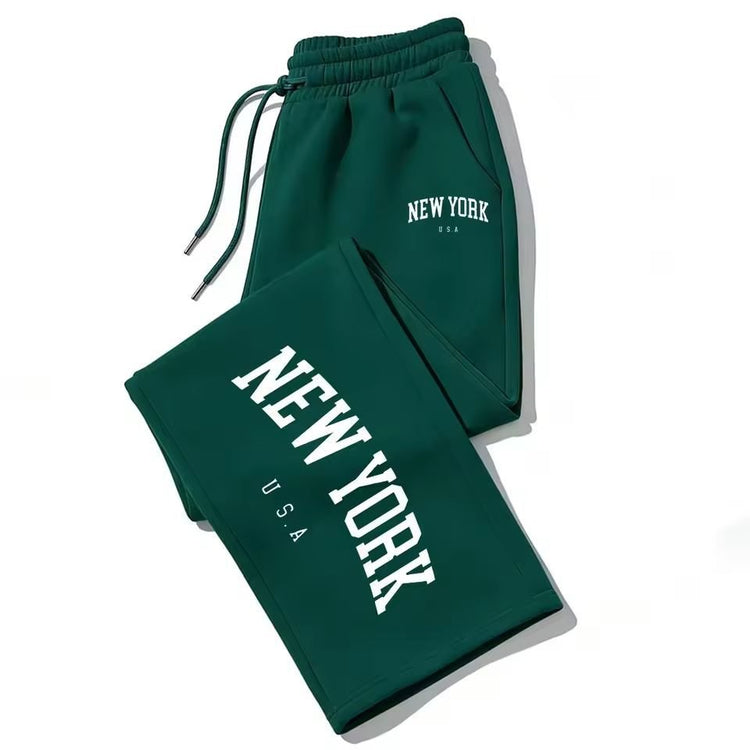 Dark Gothic Letter Print Loose Wide-leg Drawstring Unisex Sweatpants - Premium Fitness & Activewear
